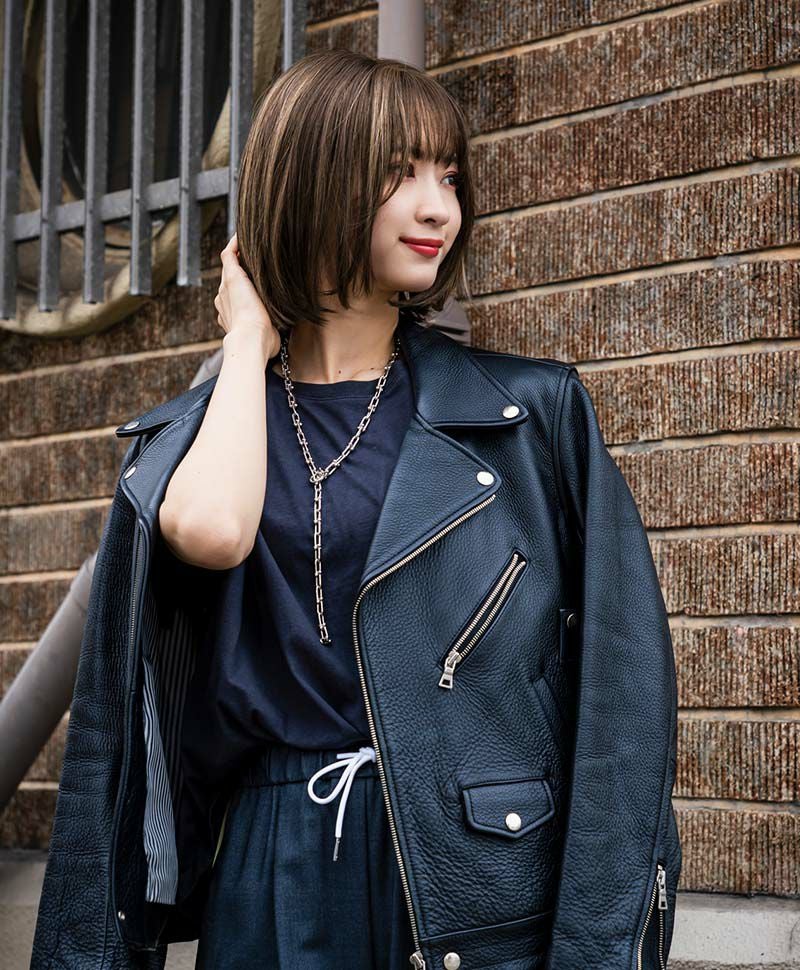 【公式サイト限定】PRISILA Limi手植えオールウィッグ(人毛ミックス)【シェリーボブ】LA-003(S・Mサイズあり) モデル着用イメージ カラーZHM:人毛ミックスハイメッシュ