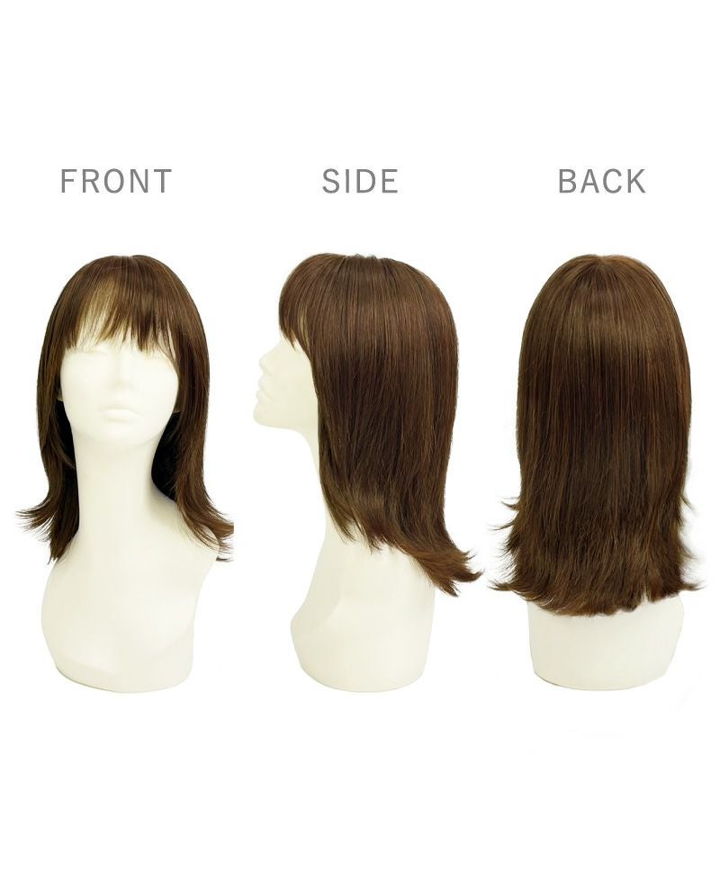 【公式サイト限定】PRISILA Limi手植えオールウィッグ(人毛ミックス)【フラネレイヤーミディ】LA-004(S・Mサイズあり) マネキン着用　前後横