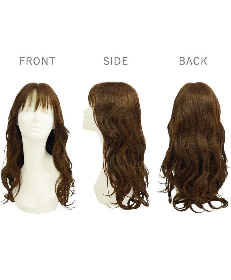 【公式サイト限定】PRISILA Limi手植えオールウィッグ(人毛ミックス)【ローザカールロング】LA-005(S・Mサイズあり) マネキン着用　前後横