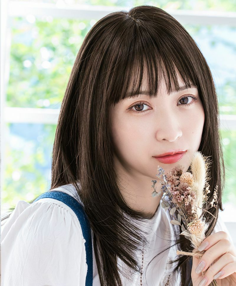 ★プリシラ公式限定★　毛のかさばりが少なく厚みが出にくいため、膨張しません　LA-006　フルールストレートロング　ZNC:人毛ミックスナチュラルカラー