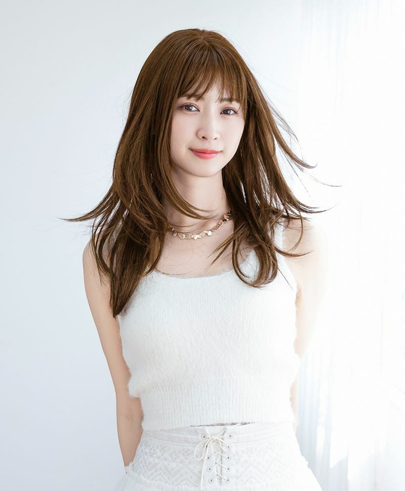 ★プリシラ公式限定★　肌なじみやおしゃれさも抜群　LA-006　フルールストレートロング　ZMB:人毛ミックスマロンブラウン