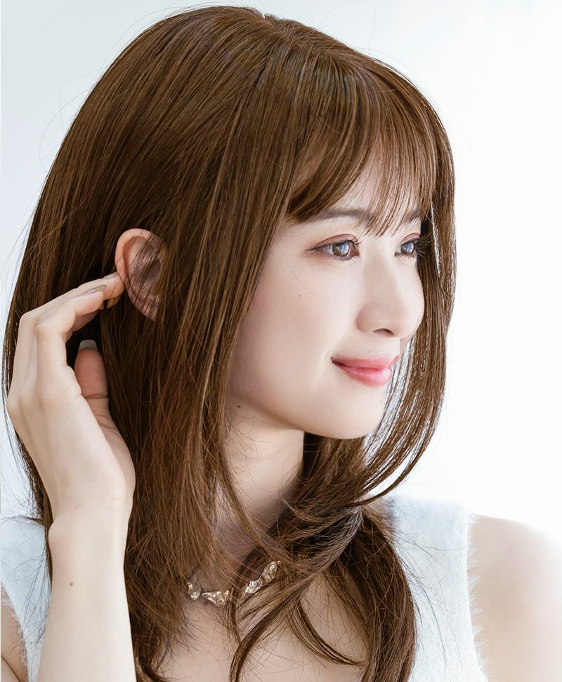 ★プリシラ公式限定★　ウィッグ着用時の頭痛に悩まされていた方にもおすすめ　LA-006　フルールストレートロング　ZMB:人毛ミックスマロンブラウン