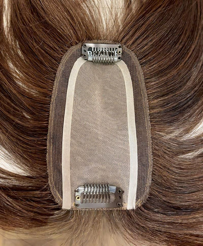 【WEB限定一点もの】総手植えカバーピースUMEDA-907-ZMB人毛ミックスマロンブラウン【梅田サロンカットウィッグ】裏側スキン