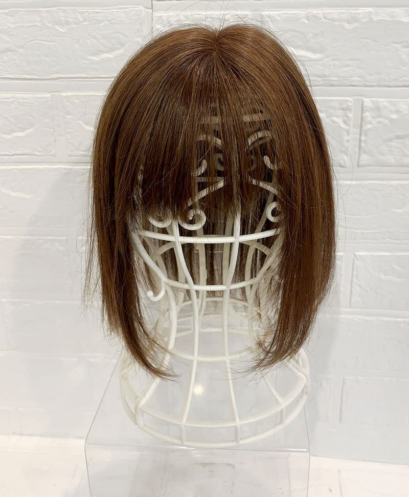 【WEB限定一点もの】総手植えカバーピースUMEDA-909-ZMB人毛ミックスマロンブラウン【梅田サロンカットウィッグ】