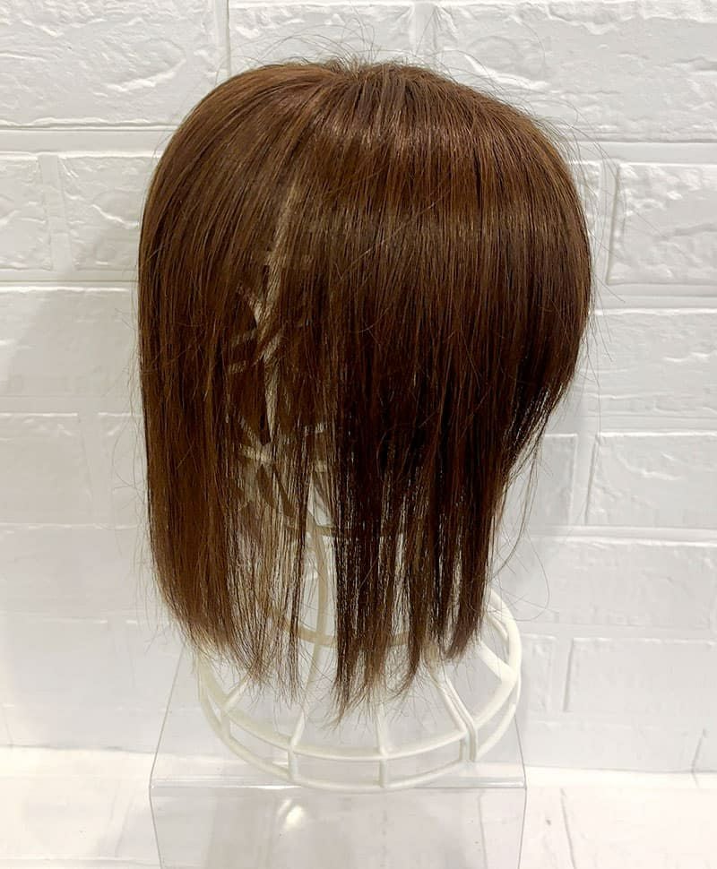 【WEB限定一点もの】総手植えカバーピースUMEDA-909-ZMB人毛ミックスマロンブラウン【梅田サロンカットウィッグ】