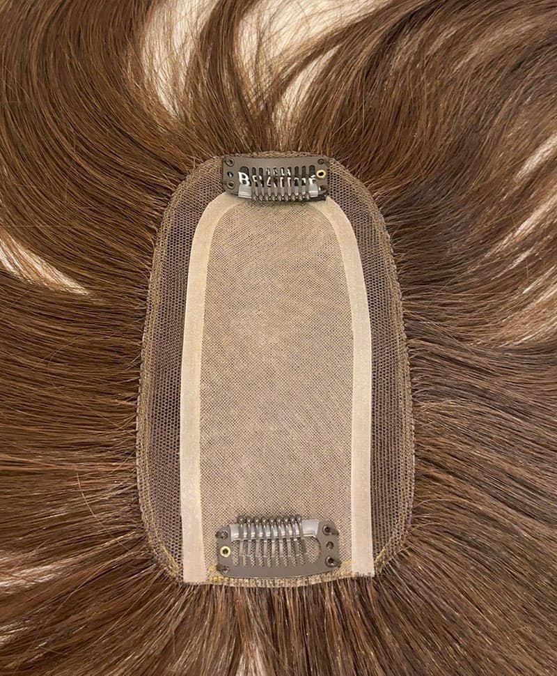 【WEB限定一点もの】総手植えカバーピースUMEDA-909-ZMB人毛ミックスマロンブラウン【梅田サロンカットウィッグ】裏側スキン