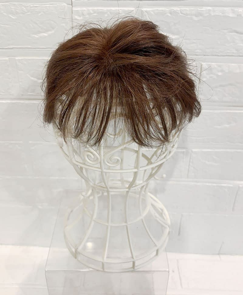 【WEB限定一点もの】総手植えカバーピースUMEDA-910-ZMB人毛ミックスマロンブラウン【梅田サロンカットウィッグ】