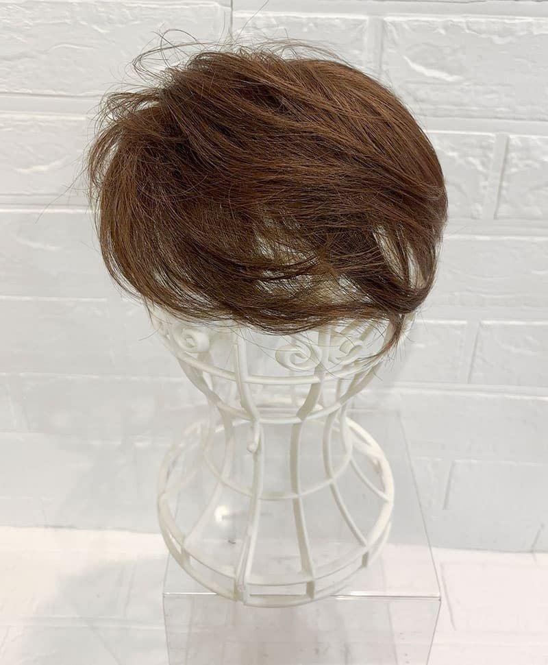 【WEB限定一点もの】総手植えカバーピースUMEDA-910-ZMB人毛ミックスマロンブラウン【梅田サロンカットウィッグ】