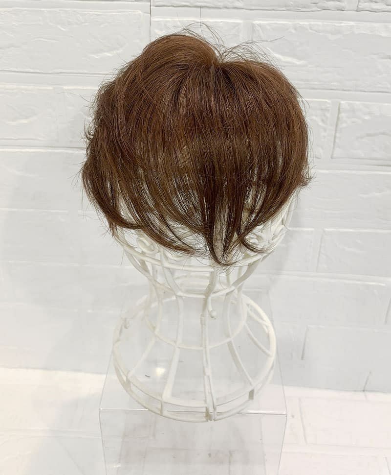 【WEB限定一点もの】総手植えカバーピースUMEDA-910-ZMB人毛ミックスマロンブラウン【梅田サロンカットウィッグ】