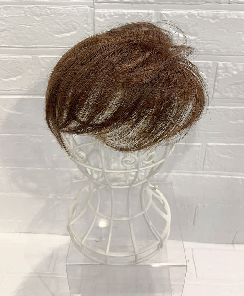 【WEB限定一点もの】総手植えカバーピースUMEDA-910-ZMB人毛ミックスマロンブラウン【梅田サロンカットウィッグ】