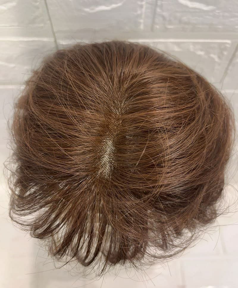 【WEB限定一点もの】総手植えカバーピースUMEDA-910-ZMB人毛ミックスマロンブラウン【梅田サロンカットウィッグ】分け目