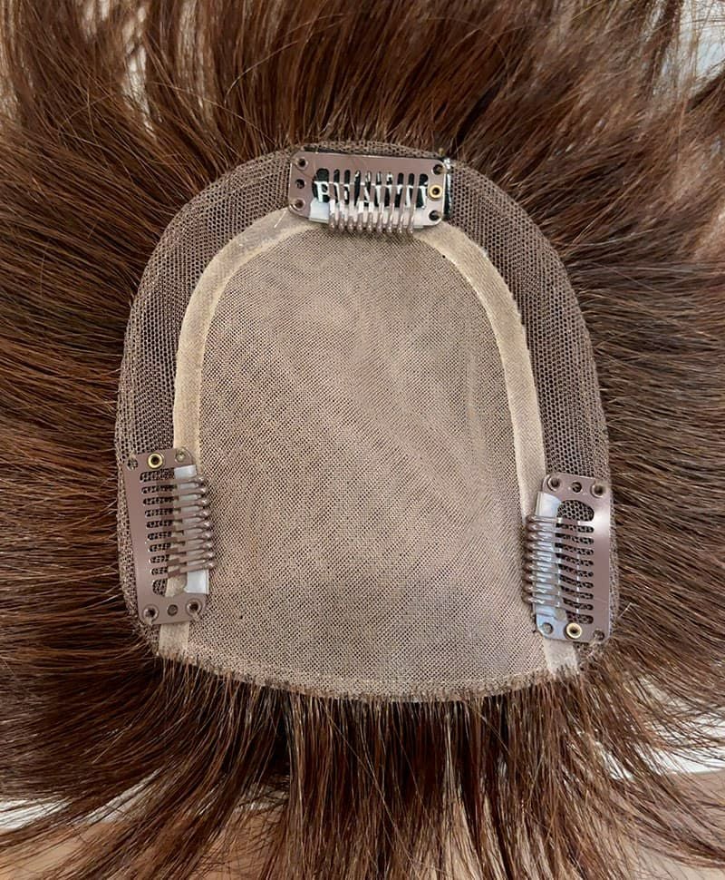 【WEB限定一点もの】総手植えカバーピースUMEDA-910-ZMB人毛ミックスマロンブラウン【梅田サロンカットウィッグ】裏側スキン