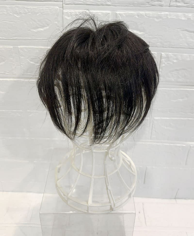 【WEB限定一点もの】総手植えカバーピースUMEDA-911-ZBK人毛ミックスブラック【梅田サロンカットウィッグ】