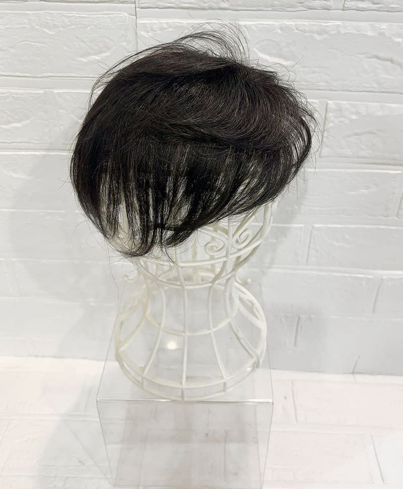 【WEB限定一点もの】総手植えカバーピースUMEDA-911-ZBK人毛ミックスブラック【梅田サロンカットウィッグ】
