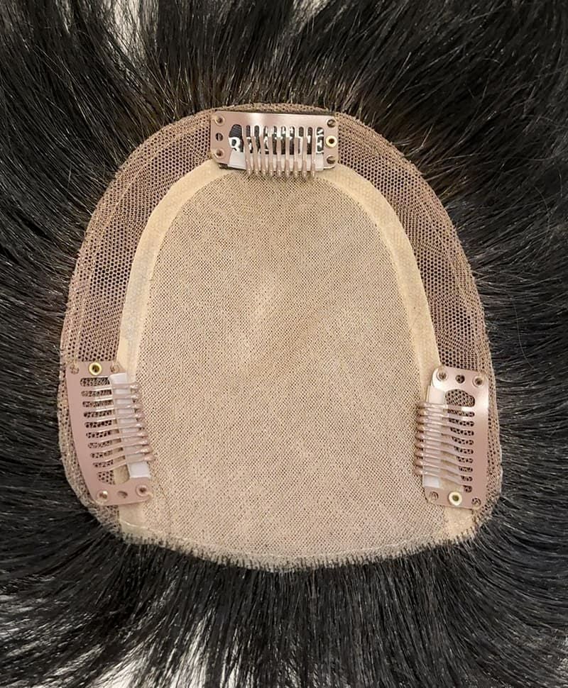 【WEB限定一点もの】総手植えカバーピースUMEDA-911-ZBK人毛ミックスブラック【梅田サロンカットウィッグ】裏側スキン