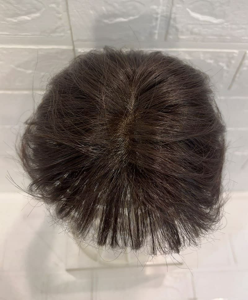 【WEB限定一点もの】総手植えカバーピースUMEDA-912-ZNC人毛ミックスナチュラルカラー【梅田サロンカットウィッグ】分け目