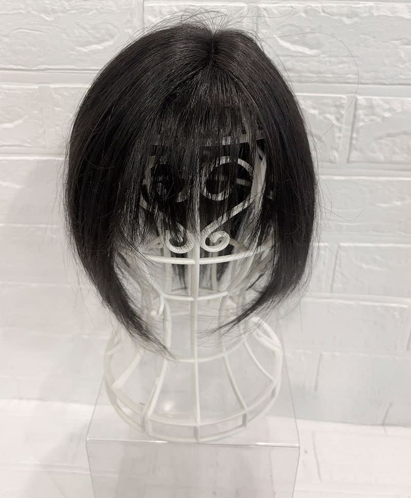 【WEB限定一点もの】総手植えカバーピースUMEDA-913-ZBK人毛ミックスブラック【梅田サロンカットウィッグ】