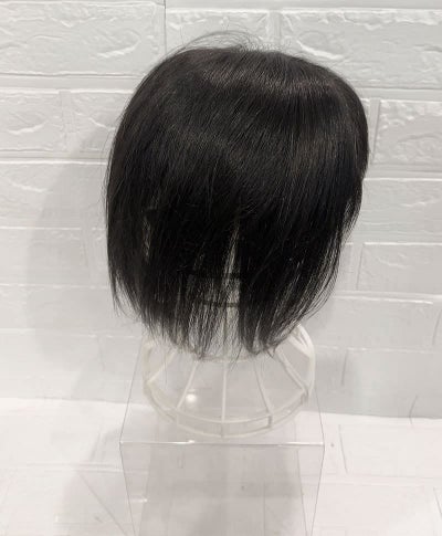 【WEB限定一点もの】総手植えカバーピースUMEDA-913-ZBK人毛ミックスブラック【梅田サロンカットウィッグ】