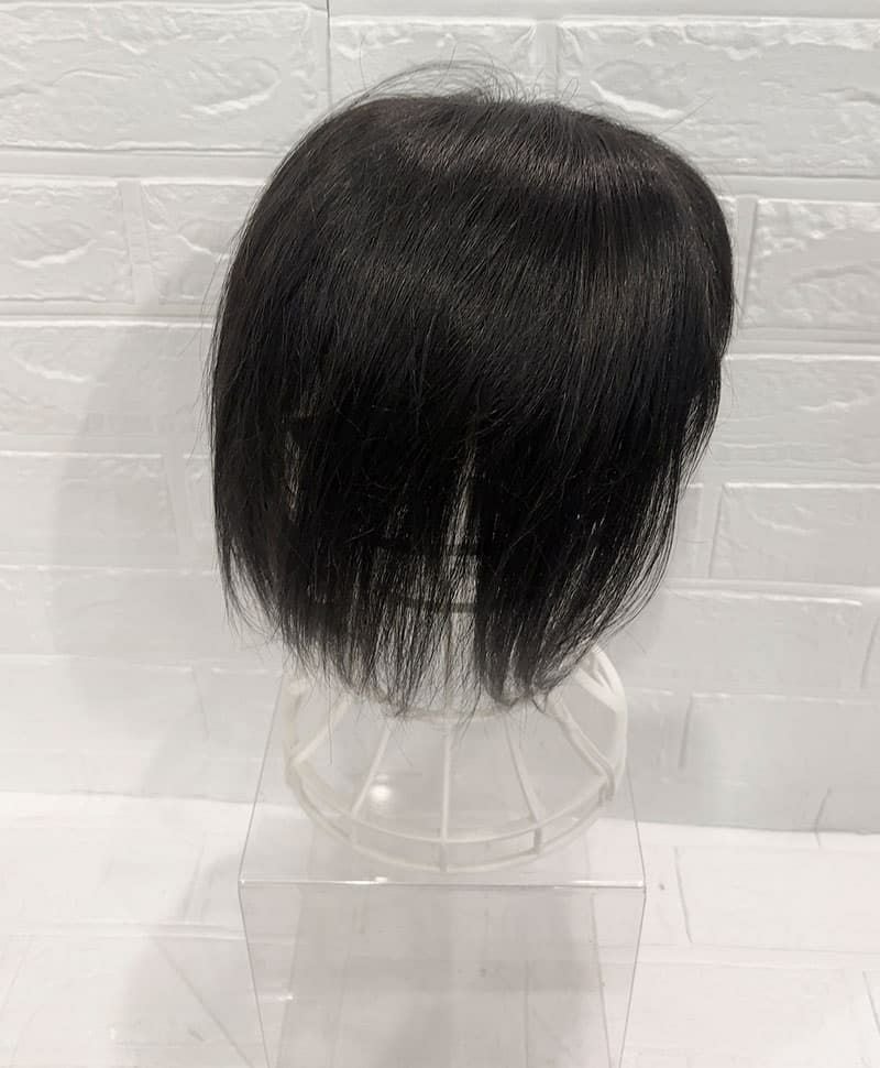 【WEB限定一点もの】総手植えカバーピースUMEDA-913-ZBK人毛ミックスブラック【梅田サロンカットウィッグ】