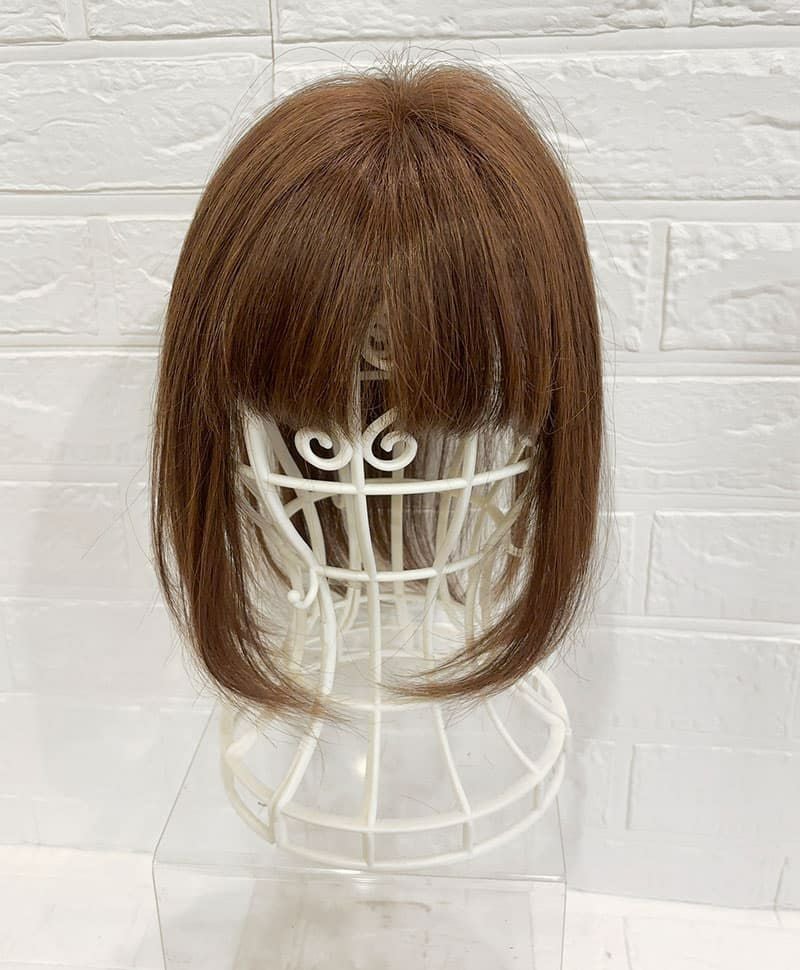 【WEB限定一点もの】総手植えカバーピースUMEDA-914-ZMB人毛ミックスマロンブラウン【梅田サロンカットウィッグ】
