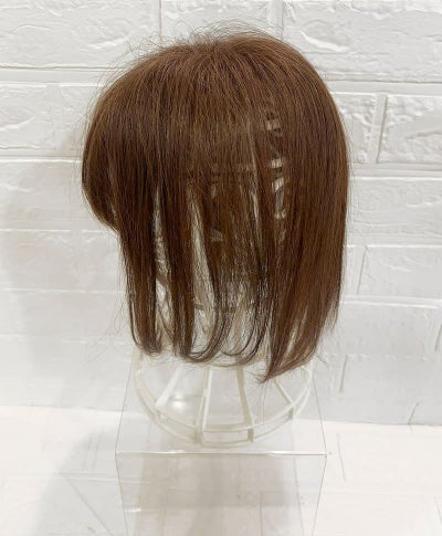 【WEB限定一点もの】総手植えカバーピースUMEDA-914-ZMB人毛ミックスマロンブラウン【梅田サロンカットウィッグ】