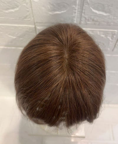 【WEB限定一点もの】総手植えカバーピースUMEDA-914-ZMB人毛ミックスマロンブラウン【梅田サロンカットウィッグ】分け目