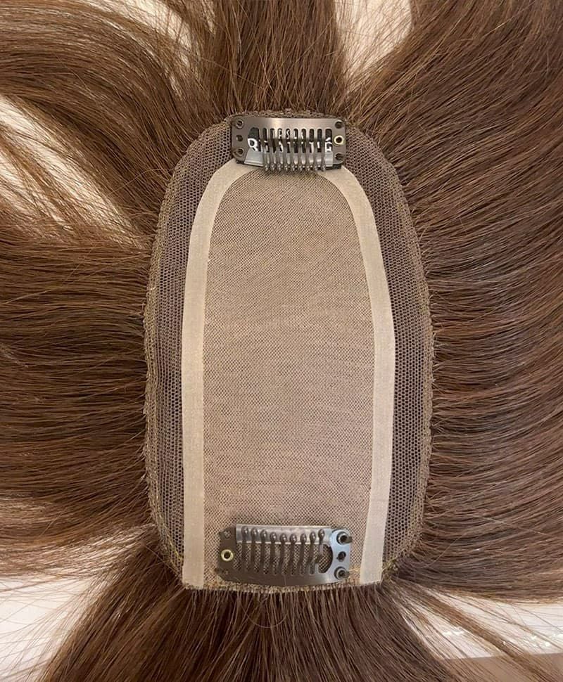 【WEB限定一点もの】総手植えカバーピースUMEDA-914-ZMB人毛ミックスマロンブラウン【梅田サロンカットウィッグ】裏側スキン