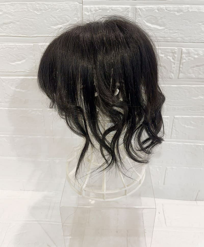 【WEB限定一点もの】総手植えカバーピースUMEDA-915-ZBK人毛ミックスブラック【梅田サロンカットウィッグ】