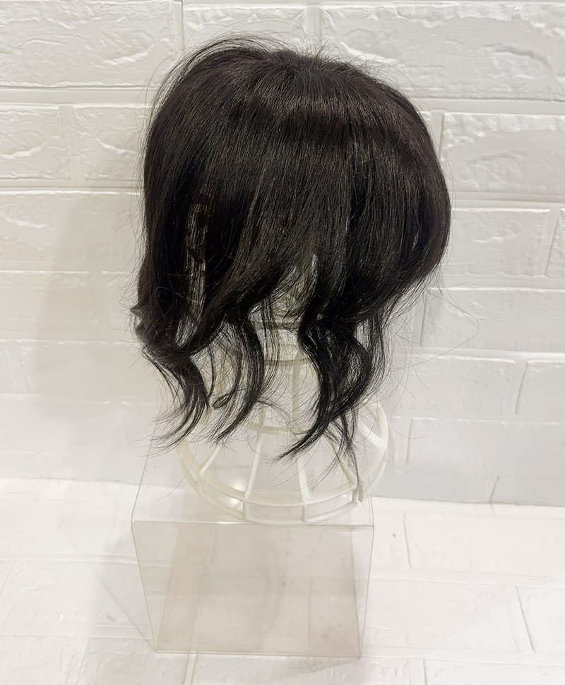 【WEB限定一点もの】総手植えカバーピースUMEDA-915-ZBK人毛ミックスブラック【梅田サロンカットウィッグ】