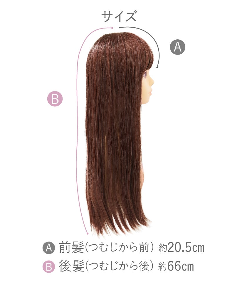 【数量限定につき在庫限り】カラーウィッグ【ピュアストレート】CTA-683-TDP　イメージ　スペック