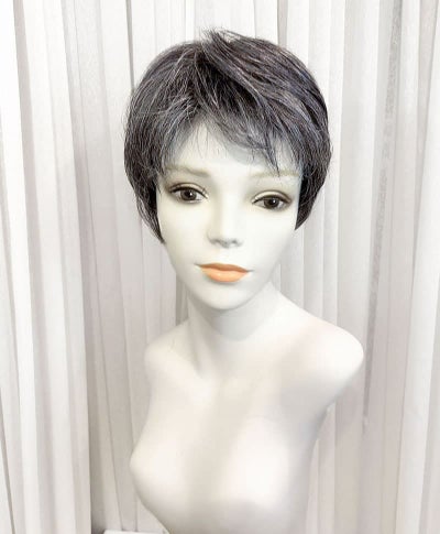  【WEBスペシャル限定一点もの】帽子タイプのオールウィッグ【ショート】UMEDA-921-TDGH耐熱ダークグレイヘア【梅田サロンカットウィッグ】