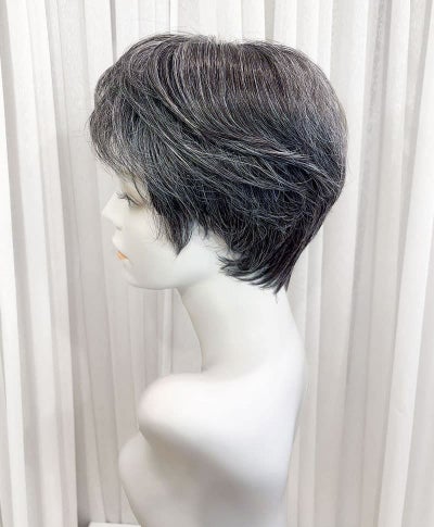  【WEBスペシャル限定一点もの】帽子タイプのオールウィッグ【ショート】UMEDA-921-TDGH耐熱ダークグレイヘア【梅田サロンカットウィッグ】