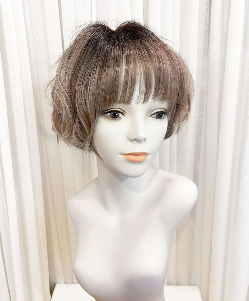 【WEBスペシャル限定一点もの】帽子タイプのオールウィッグ【ボブ】UMEDA-922-TDMT耐熱ダスティミルクティー【梅田サロンカットウィッグ】