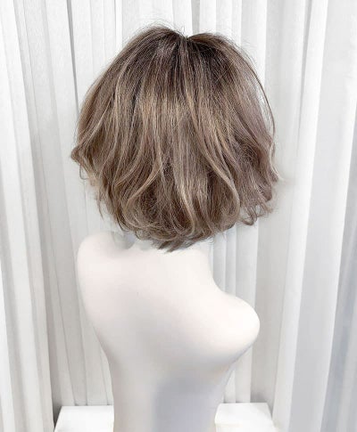 【WEBスペシャル限定一点もの】帽子タイプのオールウィッグ【ボブ】UMEDA-922-TDMT耐熱ダスティミルクティー【梅田サロンカットウィッグ】