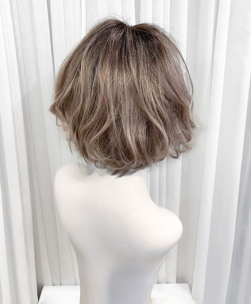 【WEBスペシャル限定一点もの】帽子タイプのオールウィッグ【ボブ】UMEDA-922-TDMT耐熱ダスティミルクティー【梅田サロンカットウィッグ】