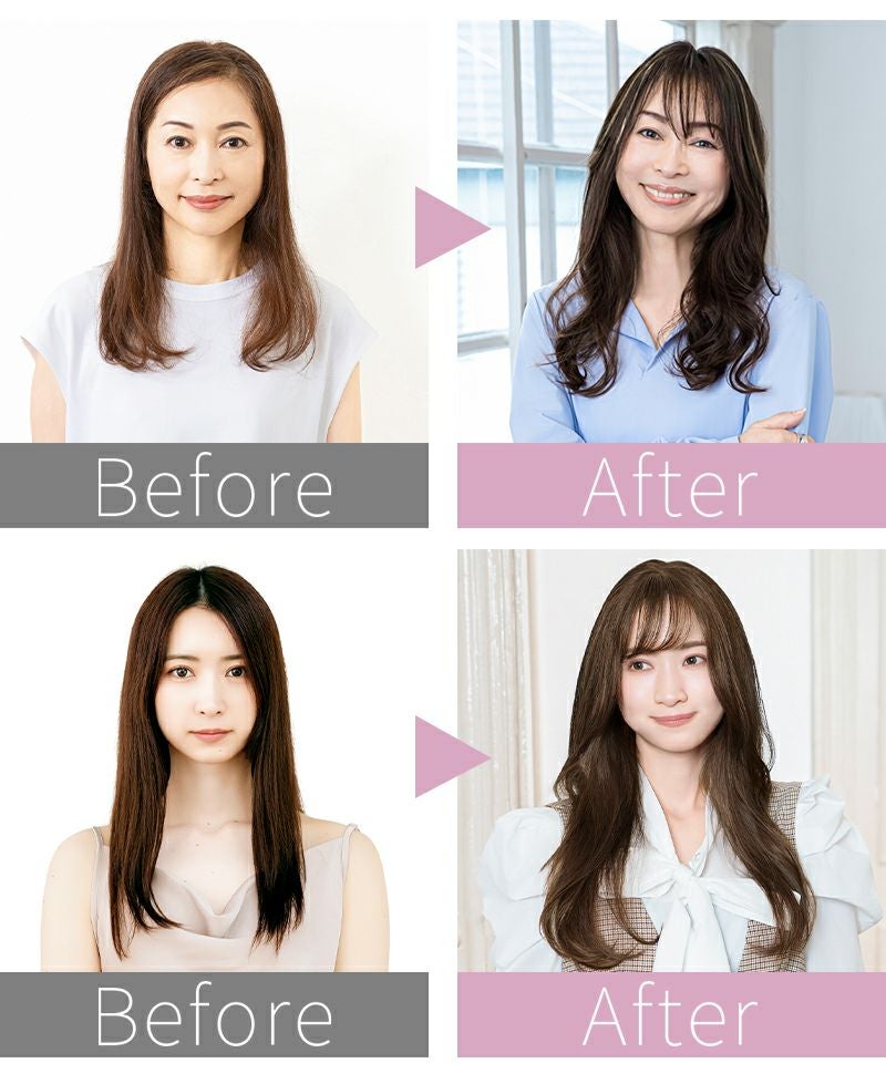 ちょびっと白髪隠しウィッグ【スタンダードタイプとロングタイプ】ST-012 BEFORE AFTER