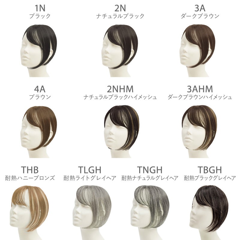 ちょびっと白髪隠しウィッグ【スタンダードタイプとロングタイプ】ST-012　アイテムカラーチャート