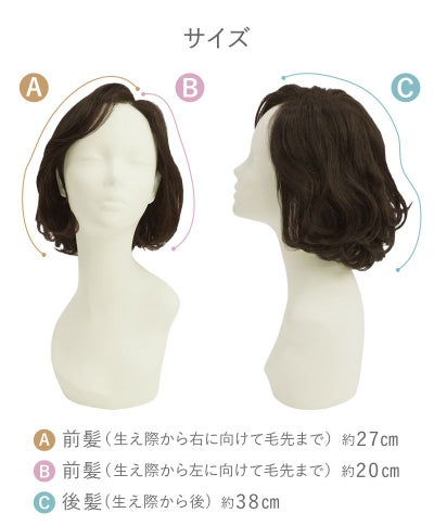 PRISILA Limi手植えオールウィッグ(人毛ミックス)【ミレーヌウェーブボブ】LA-008 スペック