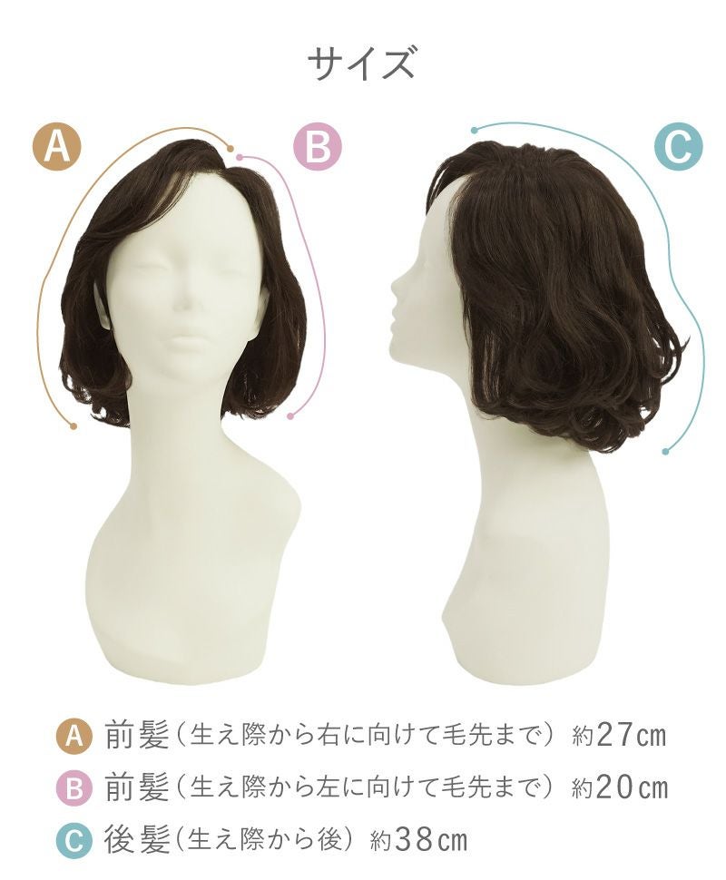 PRISILA Limi手植えオールウィッグ(人毛ミックス)【ミレーヌウェーブボブ】LA-008 スペック