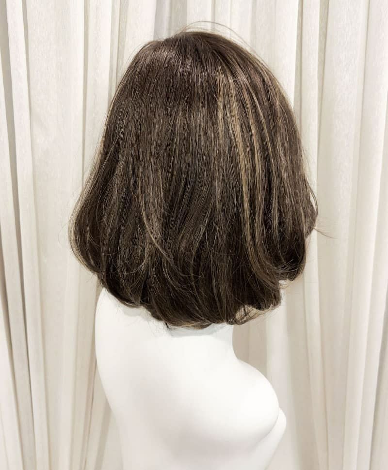  【WEB限定一点もの】手植えオールウィッグ【ボブ】UMEDA-941-ZHM人毛ミックスハイメッシュ【梅田サロンカットウィッグ】Mサイズ