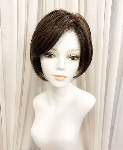 【WEB限定一点もの】手植えオールウィッグ【ショート】UMEDA-942-ZNB人毛ミックスナチュラルブラウン【梅田サロンカットウィッグ】Sサイズ