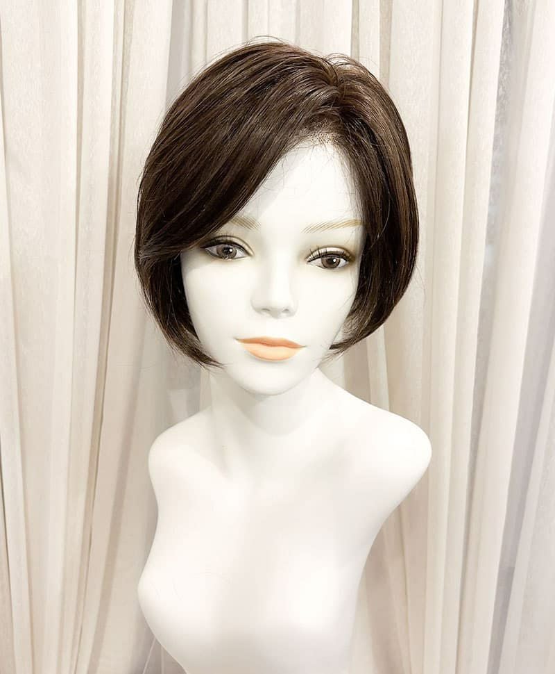 【WEB限定一点もの】手植えオールウィッグ【ショート】UMEDA-942-ZNB人毛ミックスナチュラルブラウン【梅田サロンカットウィッグ】Sサイズ