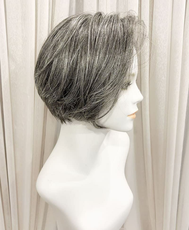 【WEB限定一点もの】手植えオールウィッグ【ショート】UMEDA-943-ZNGH人毛ミックスナチュラルグレイヘア【梅田サロンカットウィッグ】Sサイズ