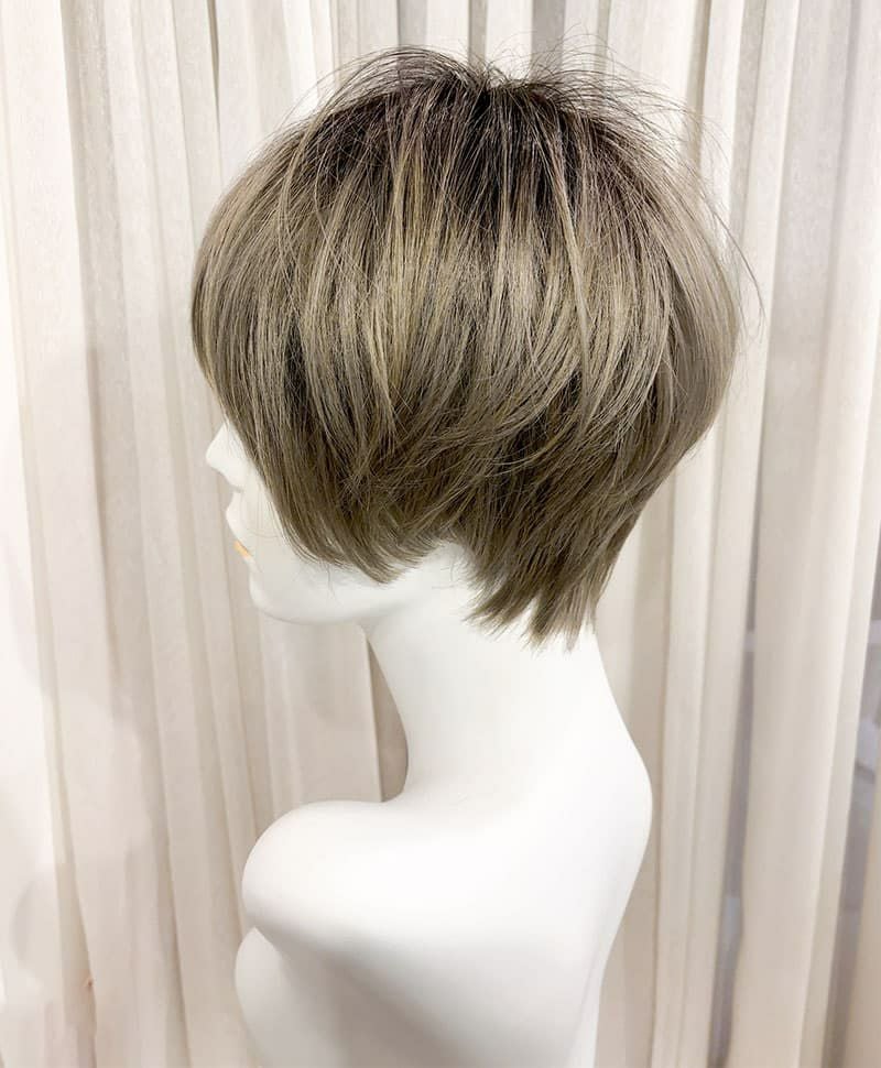 【WEB限定一点もの】マシンメイドグラデーションオールウィッグ【ショート】UMEDA-945-CTOG耐熱オリーブグレー【梅田サロンカットウィッグ】