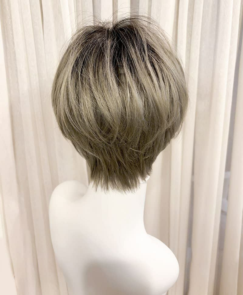 【WEB限定一点もの】マシンメイドグラデーションオールウィッグ【ショート】UMEDA-945-CTOG耐熱オリーブグレー【梅田サロンカットウィッグ】