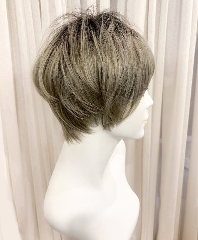 【WEB限定一点もの】マシンメイドグラデーションオールウィッグ【ショート】UMEDA-945-CTOG耐熱オリーブグレー【梅田サロンカットウィッグ】