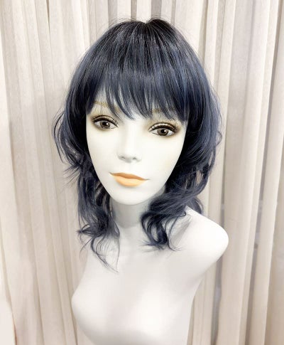 【WEB限定一点もの】マシンメイドグラデーションオールウィッグ【ミディアム】UMEDA-946-CTCL耐熱クラウドブルー【梅田サロンカットウィッグ】