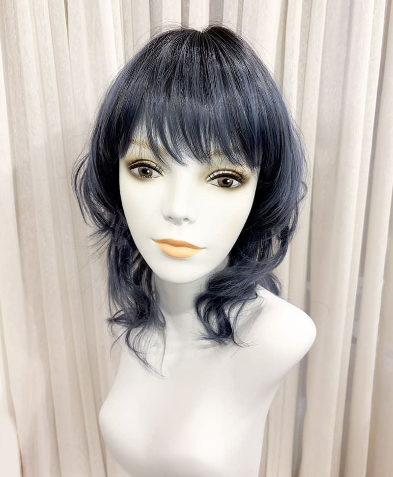 【WEB限定一点もの】マシンメイドグラデーションオールウィッグ【ミディアム】UMEDA-946-CTCL耐熱クラウドブルー【梅田サロンカットウィッグ】