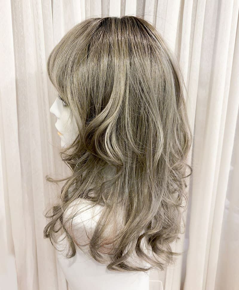 【WEB限定一点もの】マシンメイドグラデーションオールウィッグ【ミディアム】UMEDA-947-CTOG耐熱オリーブグレー【梅田サロンカットウィッグ】