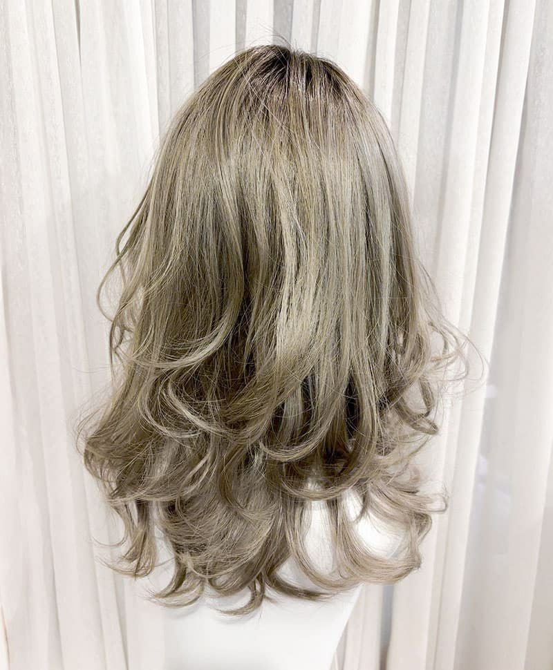 【WEB限定一点もの】マシンメイドグラデーションオールウィッグ【ミディアム】UMEDA-947-CTOG耐熱オリーブグレー【梅田サロンカットウィッグ】